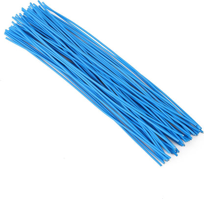 Tangyinrd 200 Pcs 6 inch Garden Twist Tie, Round Plastic Twist Ties for Plants, Vines and Wrapping Cords or Christmas Tree Gardening Plants Growth and Care, Office Home Cable Organization (Blue)