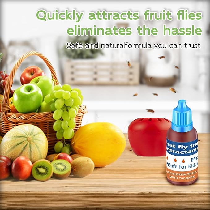 Fruit Fly Trap Refill Liquid Only, 2024 Upgrade Traps for Indoors, Efficient Gnat Killer Indoor, Fruit Bait Home, Kitchen (8, Blue)