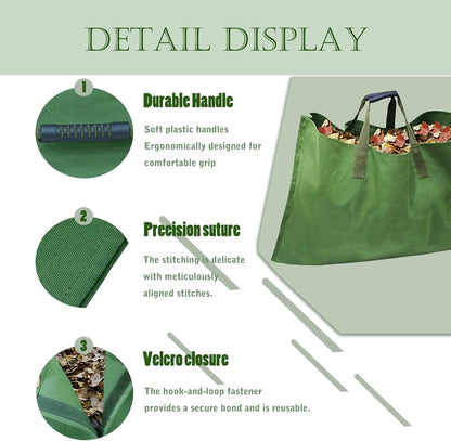 Reusable Yard Waste Bags, Leaf Bags with Handles 600D Oxford Cloth Leaf Collector Foldable Waste Container Lawn Leaf Pick Up Tools Portable, 45.27x22.75 (inch)