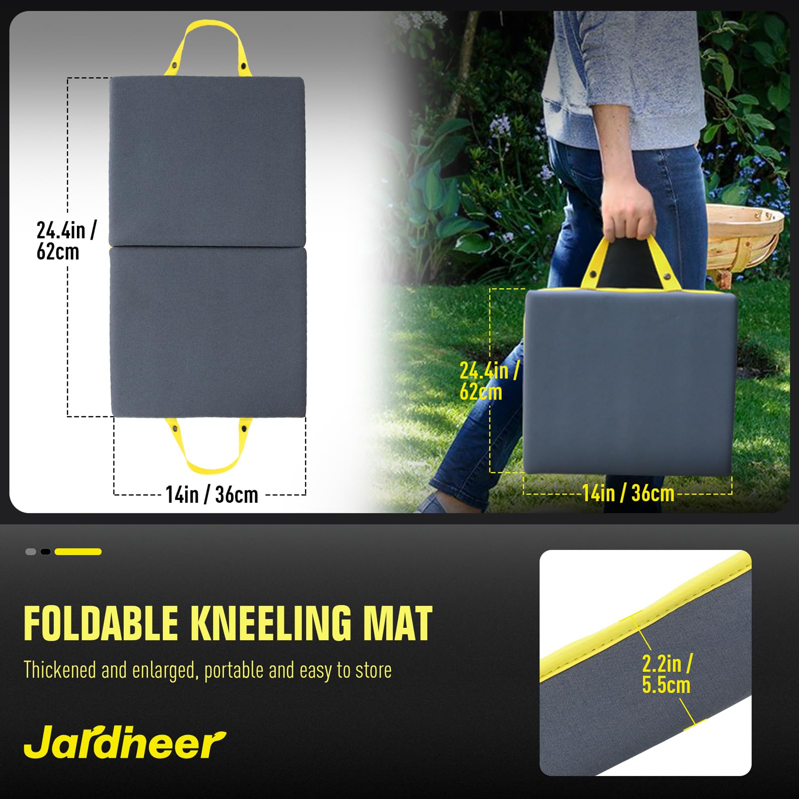Jardineer Kneeling Pad for Gardening & Extra Thick Knee Pad – Soft Foam Knee Cushion with