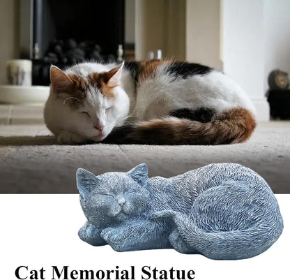 Cats Memorial Stone Garden Statue, Pet Statues Gifts for Loss of Cat Sympathy, Grave Markers for Garden Outdoor Statue Decor, 11.4” L Garden Decorative Tabby Figurine