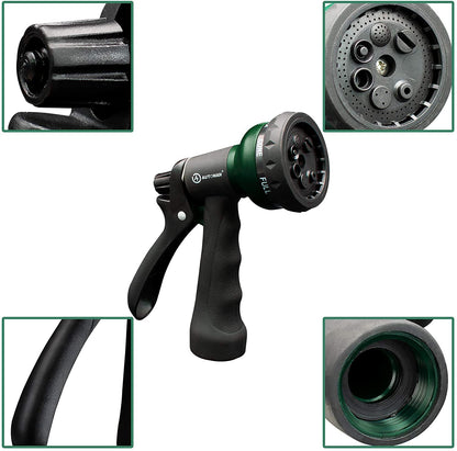 AUTOMAN Garden Hose Nozzle 2PK, ABS Water Spray Nozzle with 7 Adjustable Patterns, Slip Resistant