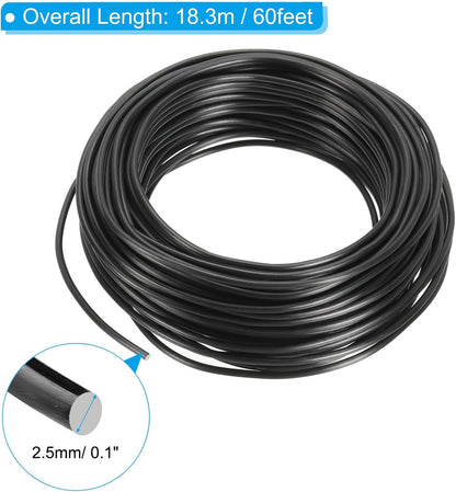 PATIKIL 2.5mm x 60ft Bonsai Training Wire,Floral Wire Stems Anodized Aluminum Tree Wire for Gardening Branch Fixing,Black