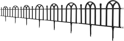 4-Piece Lawn and Flower Bed Edging - Modular No-Dig Plastic Fencing for Garden Border - Interlocking Fence for Landscaping by Pure Garden (Black)