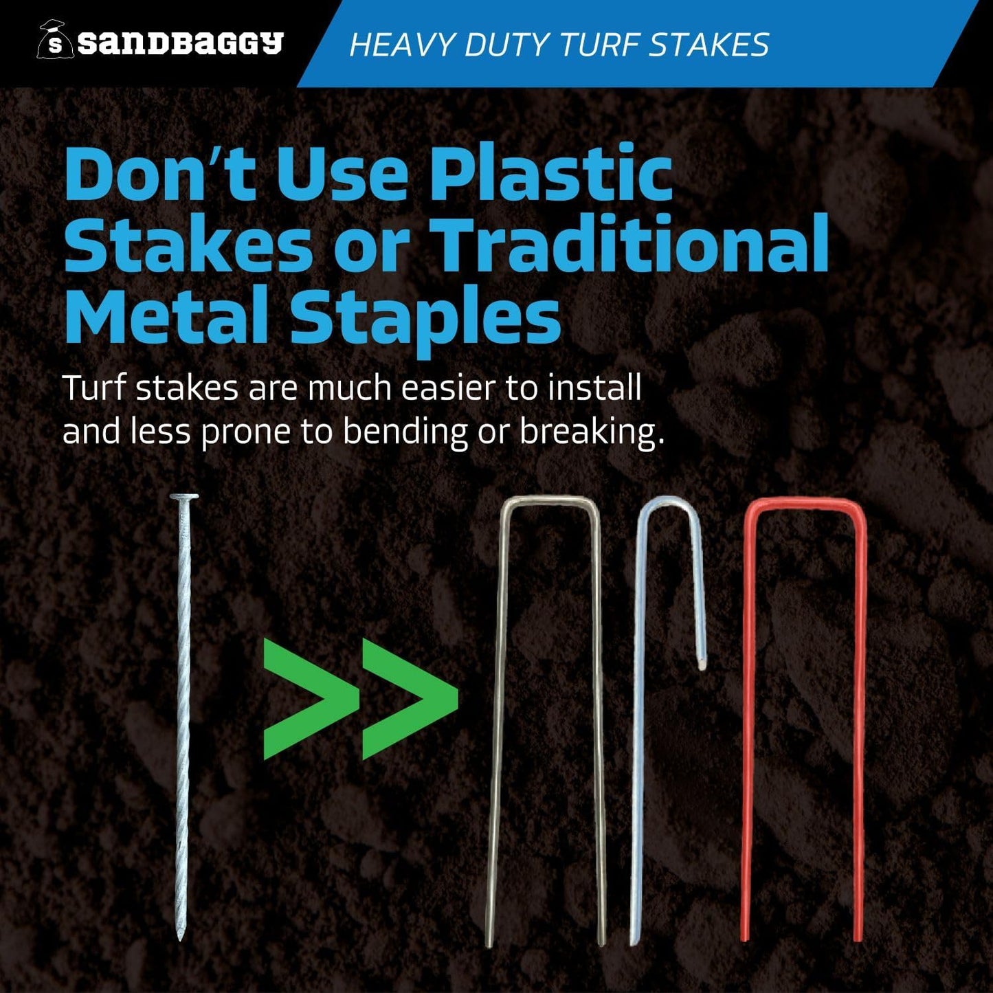 Sandbaggy 8" Heavy Duty Galvanized Artificial Turf Stakes - Spiral Landscape Nails - Ground Spikes/Pins - Synthetic Grass, Lawn, Edging, Weed Barrier Fabric, Garden (8 inch - Heavy Duty, 1200, Count)