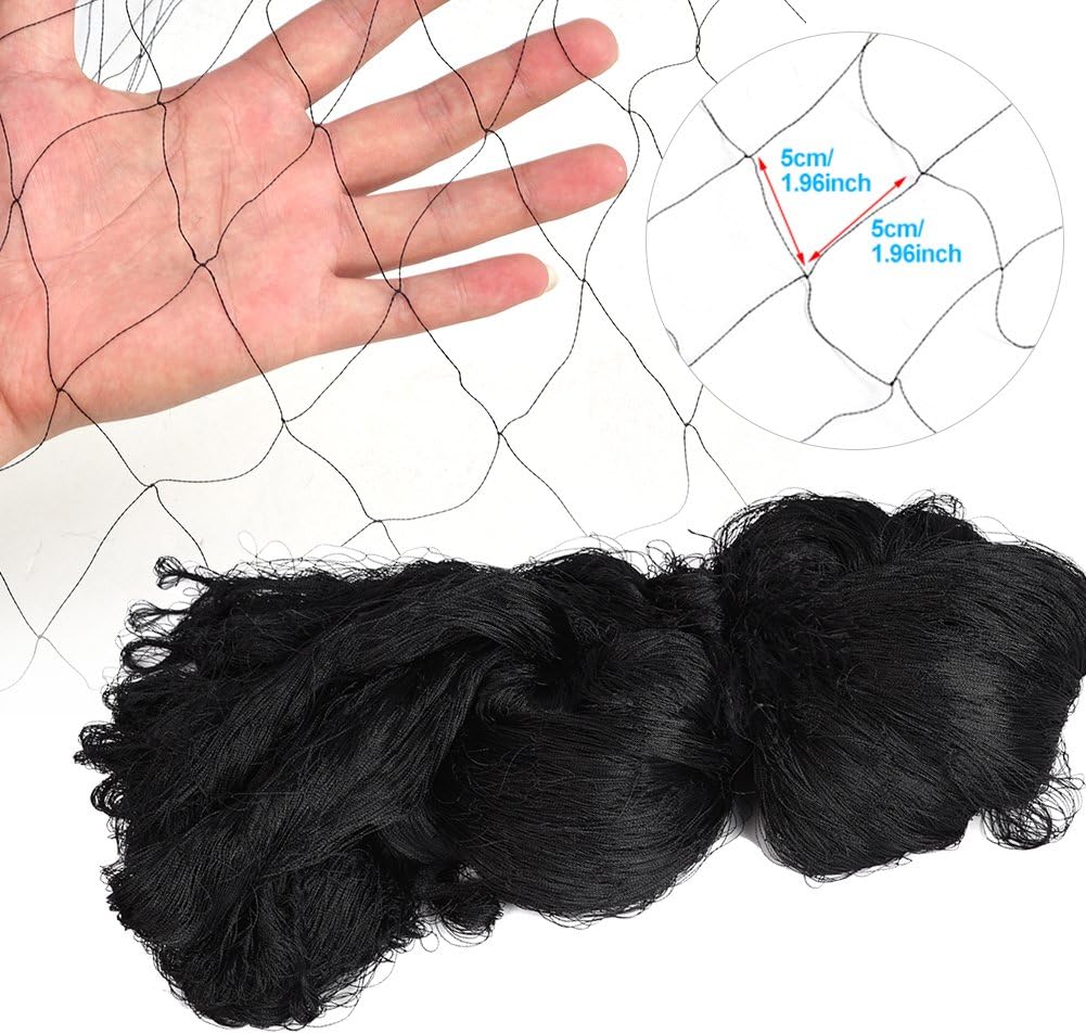 Anti Bird, 50 x 100FT Mesh Garden Bird Net, Poultry Fruit Tree, Nylon for Bird Poultry Aviary Game Pens Chicken Coop, 1.96inch Mesh Black