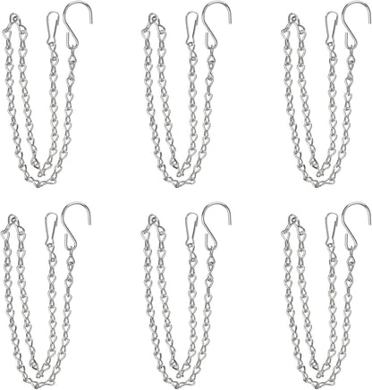 YINGFENG 6 Pack 19.7 Inch Silver Hanging Chain for Hanging Bird Feeders, Bird Houses, Planters, Baskets, Birdbaths, Lanterns, Wind Chimes, Billboards, Signs and Ornaments
