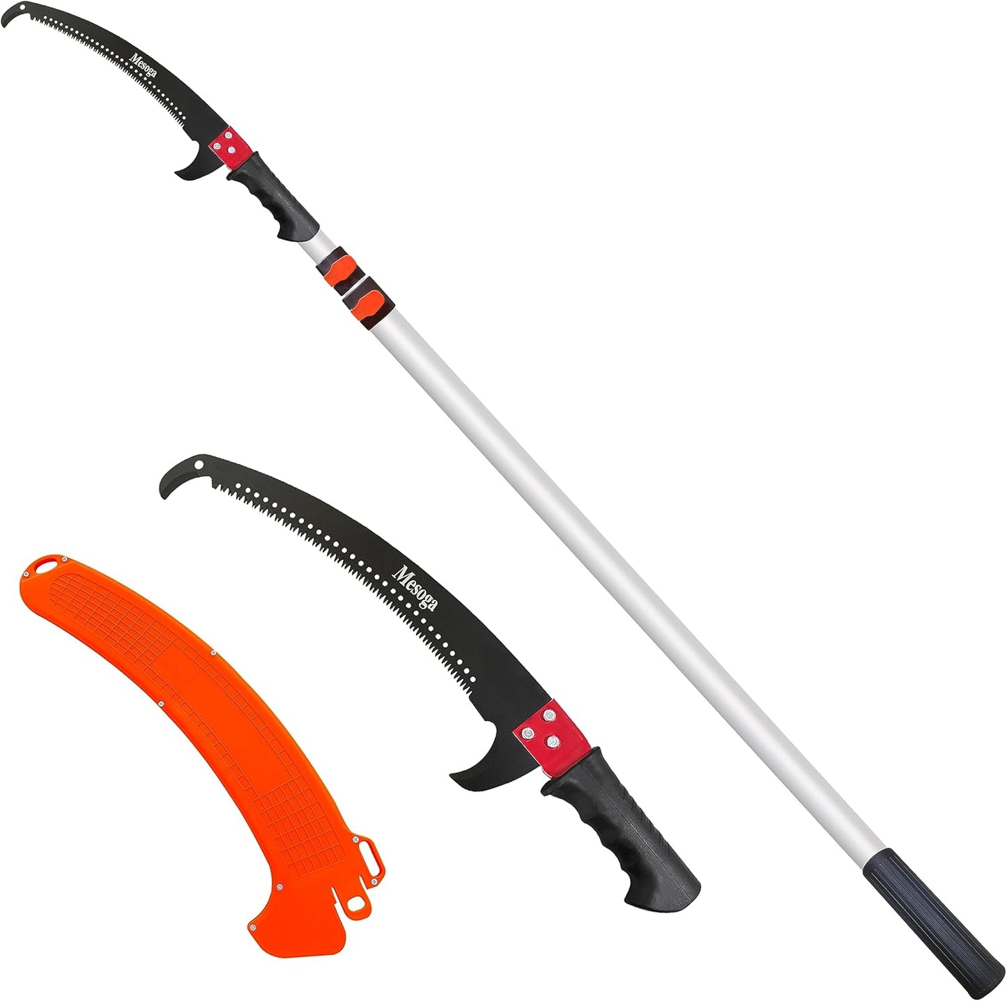 5-13FT Tree Trimmer Pole Saw, Tree Pruner Extendable, Long Handle Pruning Shears, Branch Cutter, Clippers, Hand Pruning Saws with Double Hook Saw Blade