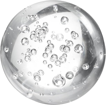 uxcell 70mm/2.8" Crystal Sphere Ball Bubble Glass Solid Decorative Sphere Crystal Ball Prop Ornament for Feng Shui Divination Fortune Telling Tabletop Fountain Decoration, Clear