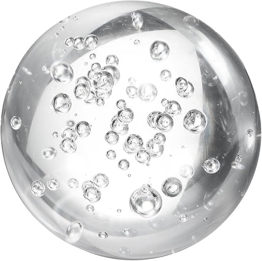 uxcell 70mm/2.8" Crystal Sphere Ball Bubble Glass Solid Decorative Sphere Crystal Ball Prop Ornament for Feng Shui Divination Fortune Telling Tabletop Fountain Decoration, Clear