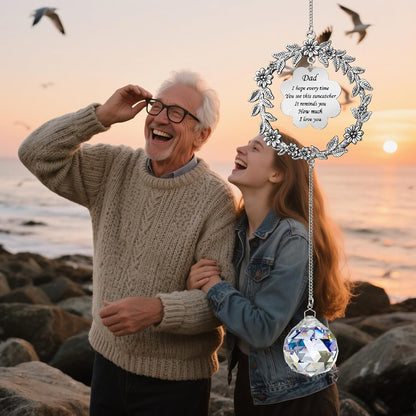 Suncatcher Gifts for Dad, Birthday Gifts for Dad from Daughter Son, Sun Catcher for Christmas Birthday Mothers Day Thanksgiving Valentines Day