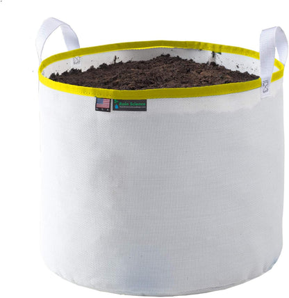 Grow Bag 15 Gallon, Planting Pots - Colorful Plant Grow Bags Pots Gardening Vegetable - Air Pruning Mesh Fabric Plant Container - (White/Yellow)
