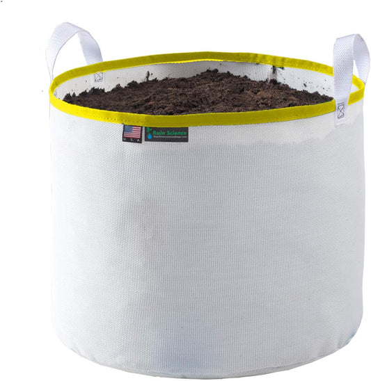 Grow Bag 15 Gallon, Planting Pots - Colorful Plant Grow Bags Pots Gardening Vegetable - Air Pruning Mesh Fabric Plant Container - (White/Yellow)