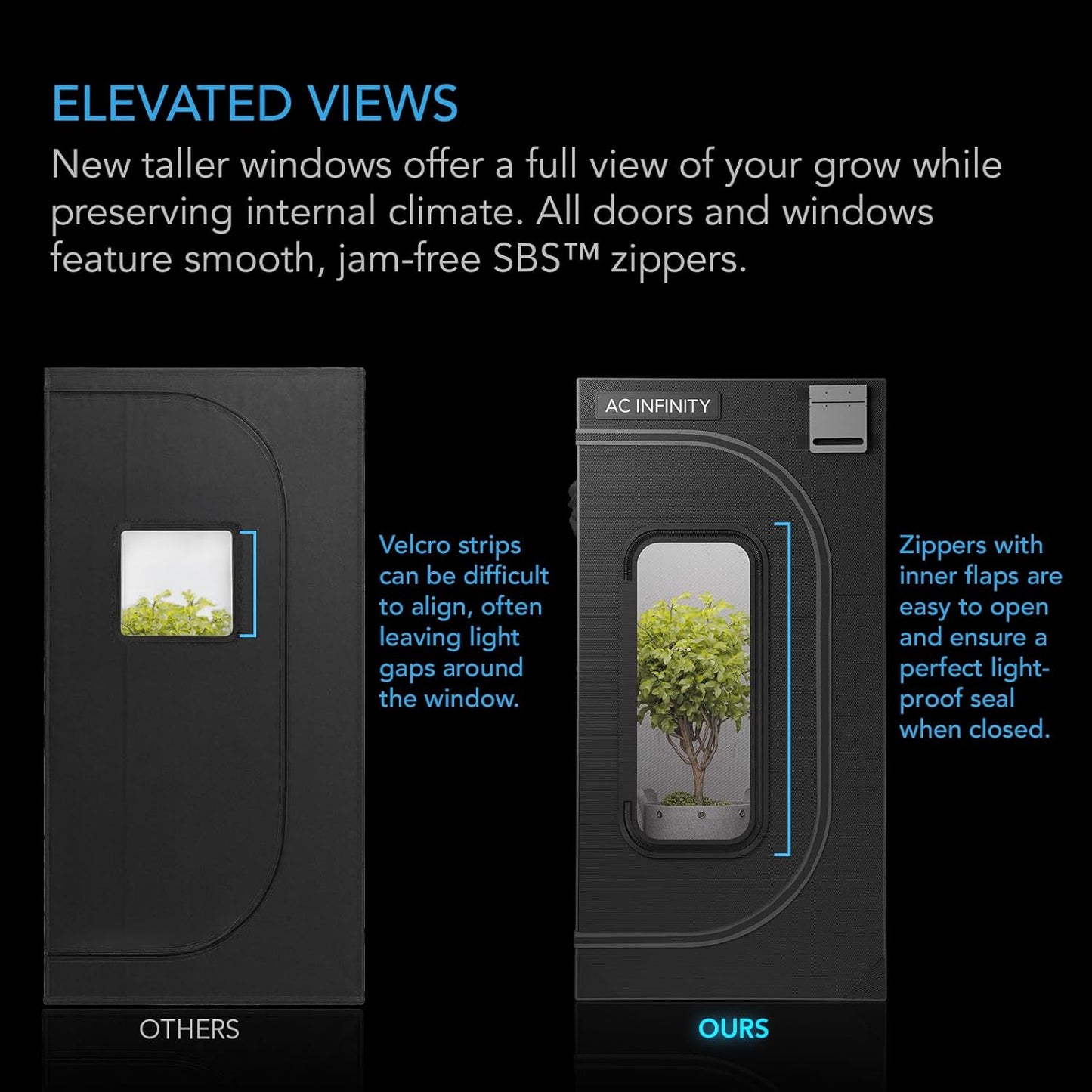 AC Infinity CLOUDLAB 632, Advance Grow Tent 3x2, Thickest 1" Poles, 2000D Mylar Canvas, Lab-Tested Highest Reflectivity, Largest Zipper Window, Controller Mount Plate, 36" x 24" x 72" Indoor Growing