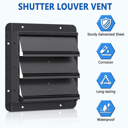 24 Inch Galvanized Sheet Spraying Automatic Exhaust Shutter Louver Vent (No Fan Blades and Motor) for Home Attics, Workshops, Barn, Greenhouse