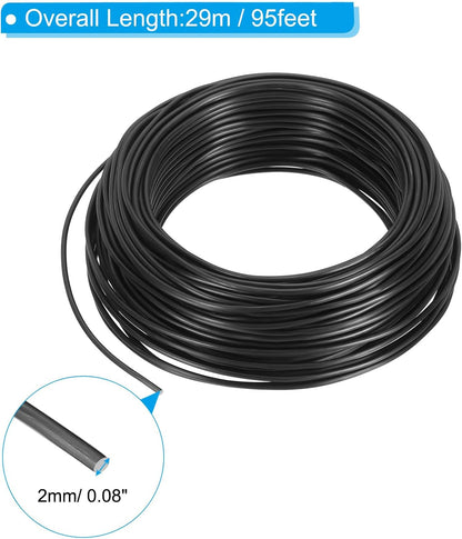 PATIKIL 2mm x 95ft Bonsai Training Wire,Floral Wire Stems Anodized Aluminum Tree Wire for Gardening Branch Fixing,Black