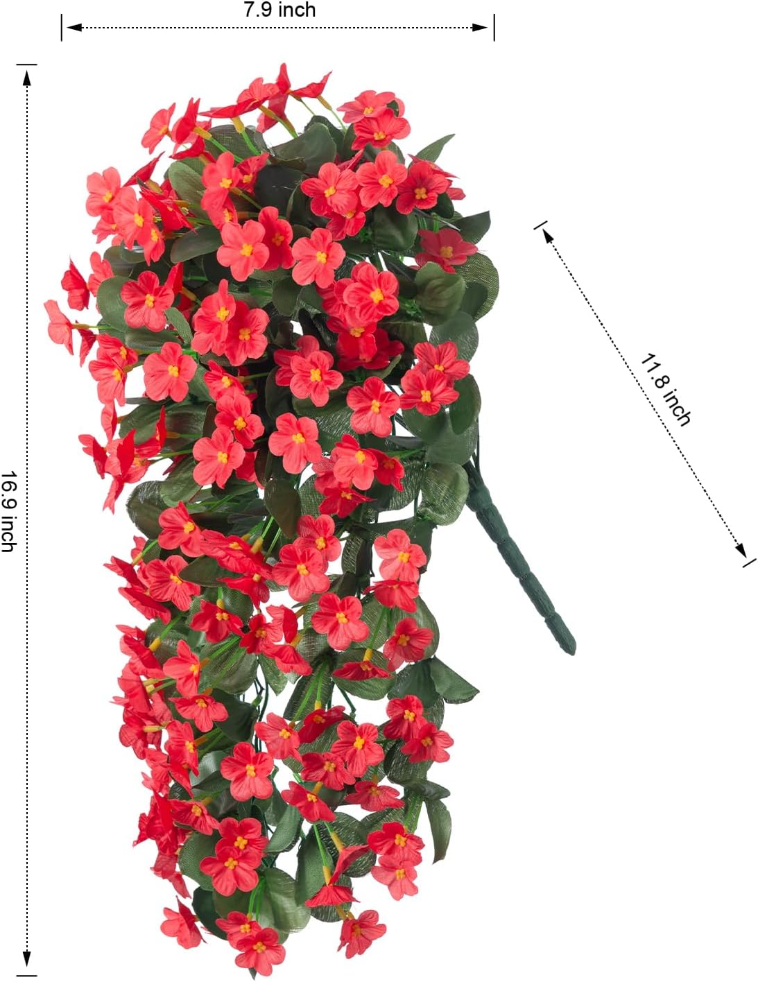 HyeFlora Artificial Fall Fake Hanging Plants Flowers for Outdoor Outside Autumn Decoration, 2 PCS Faux Silk Daisy Mums Red Orchid Long Vines UV Resistant Realistic for Home Indoor Porch Patio Balcony