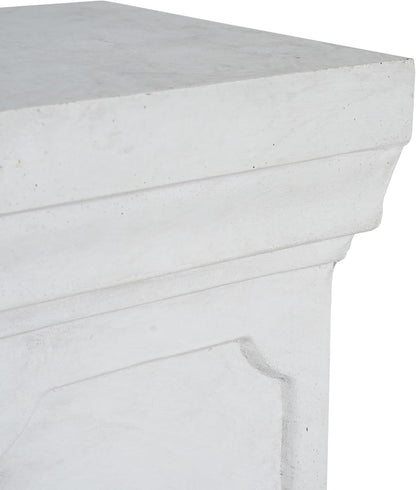 Decorative Roman Column Pedestal Column Plant Stand, Vintage European Style Classical Garden Pillar, Indoor Outdoor Decor, Pedestal Columns Plants Standing for Entryway Garden Yard Home (Antique White/19.25''H)