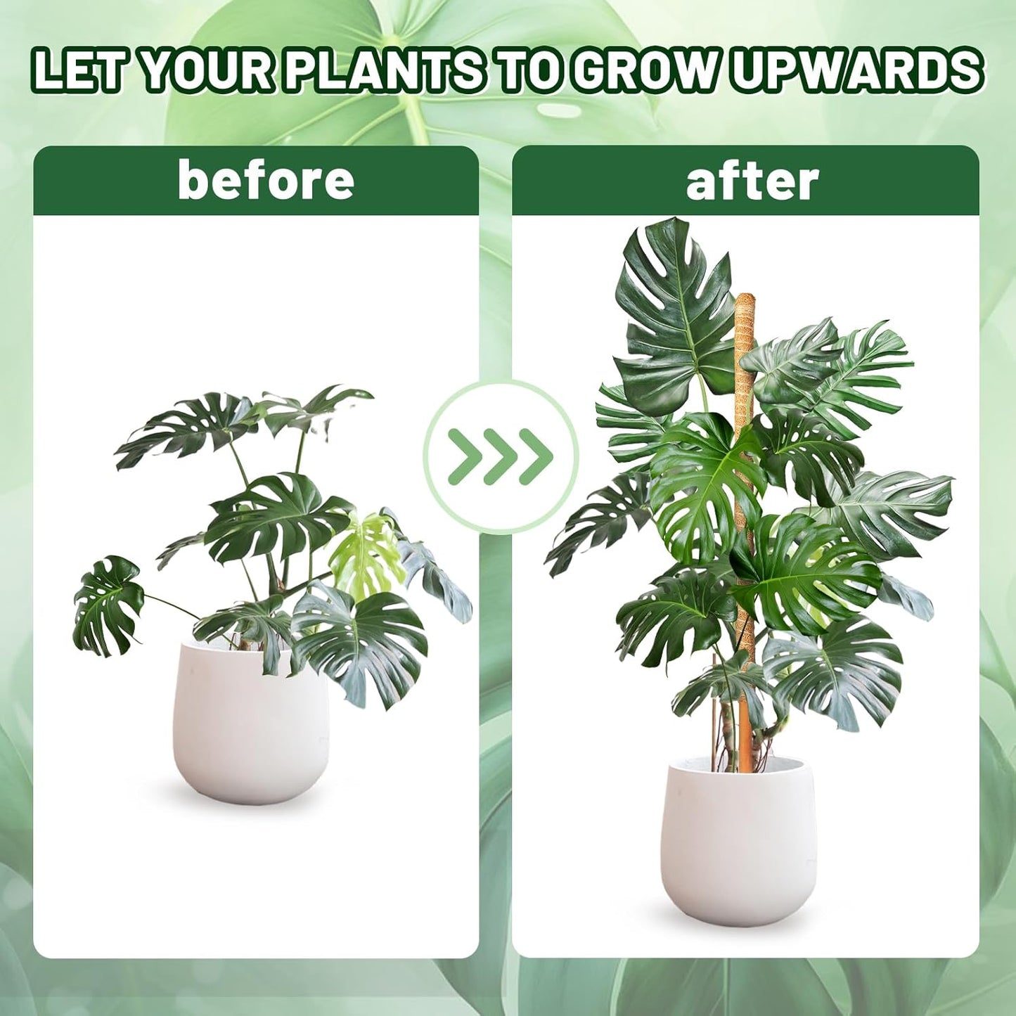 4 Pack Moss Pole, 28 Inch Bendable Moss Pole for Plants Monstera, Monstera Plant Support, Garden Trellis Plant Stick Stakes for Indoor Potted Plants Pothos
