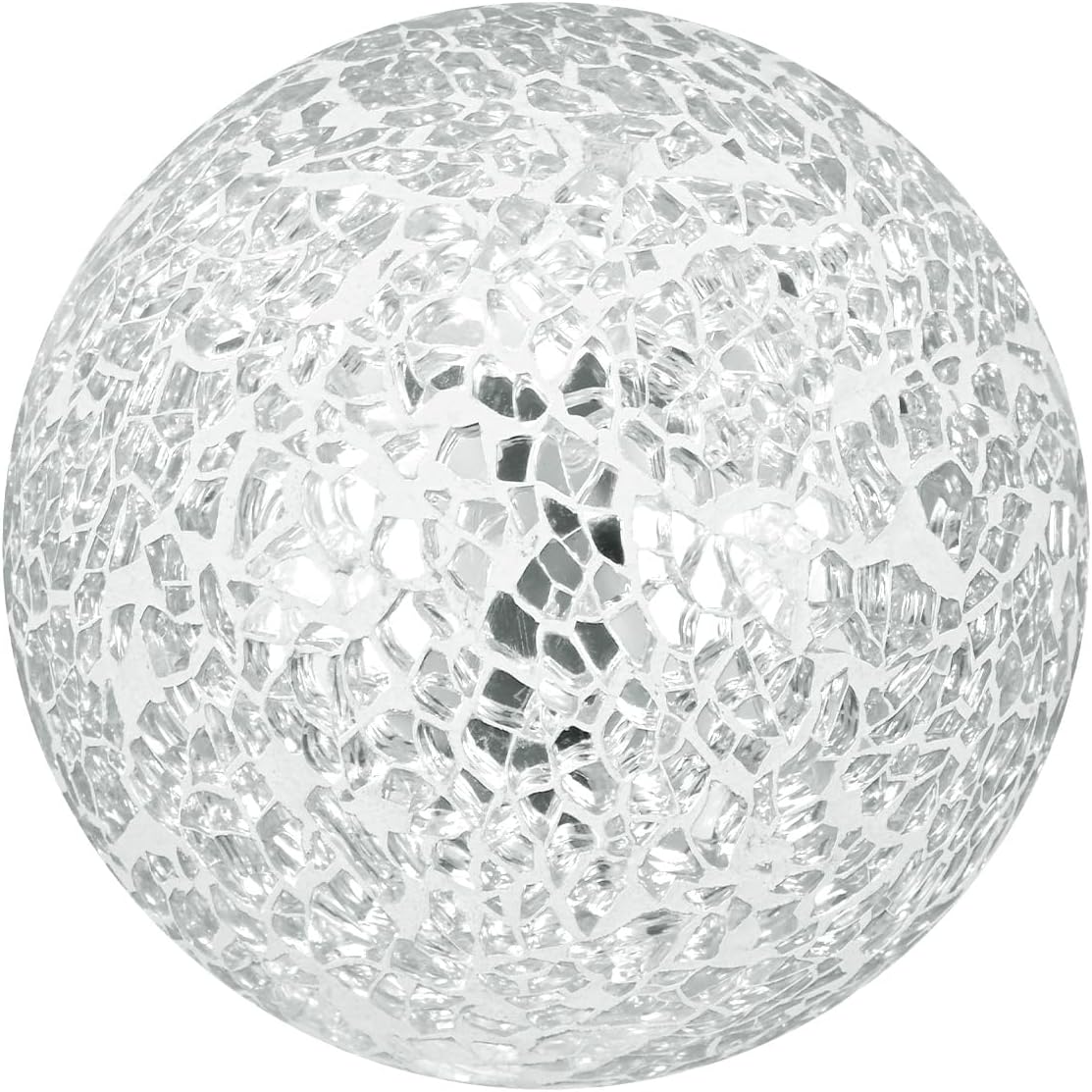 Decorative Ball for Bowls, 3 Inch Mosaic Glass Balls Decorative Glass Orbs for Home Decor/Dining Tables/Wedding Party/Coffee Table/Centerpiece Decor [Silver]