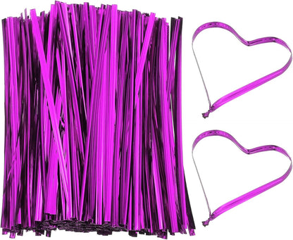 PATIKIL Bag Twist Ties 6 Inch, 800 Pcs Metallic Bread Ties for Treat Plastic Bags Gift Wrapping Candy Coffee Bag Plant Party Cake Favor, Purple