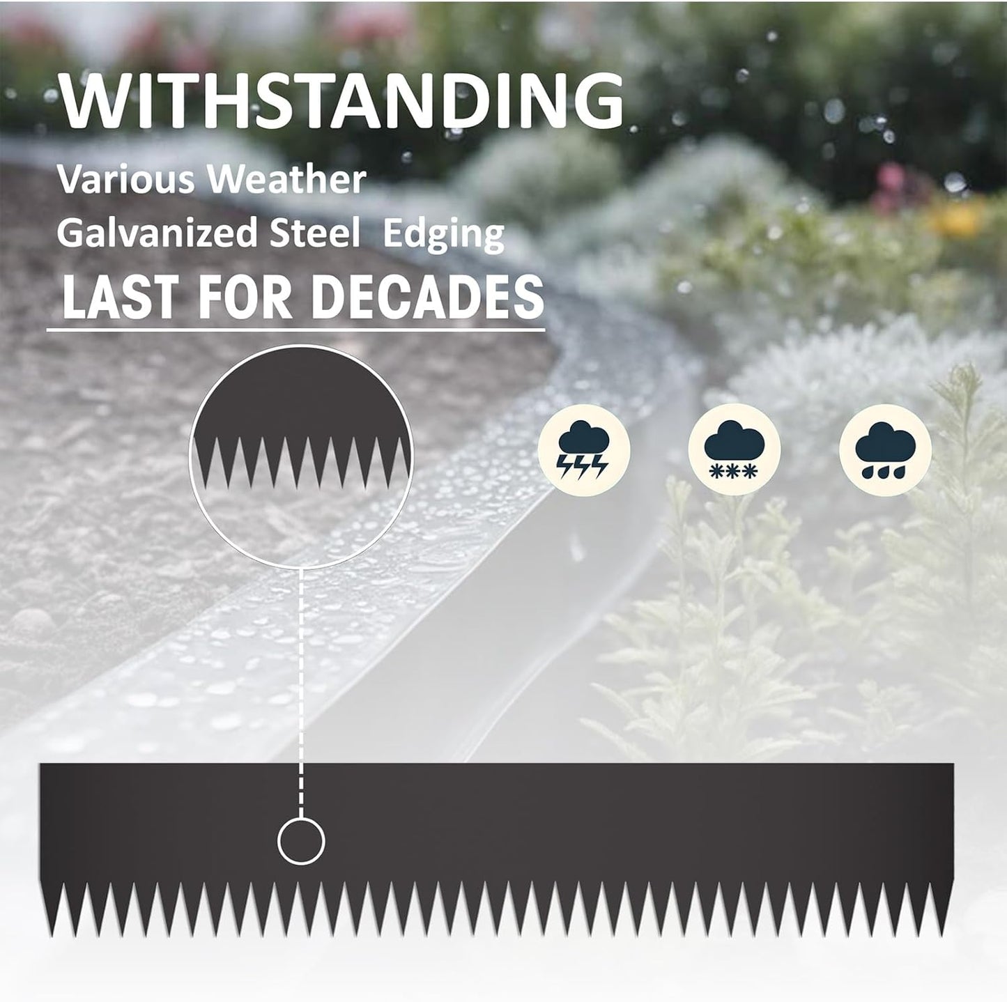 20ft. 6-Pack Galvanized Metal Edging for Landscaping - 40" L x 8" H Metal Landscape Edging with 6 Stakes, Hammer-in Steel Garden Border for Flower beds, Lawn & Yard (Black)