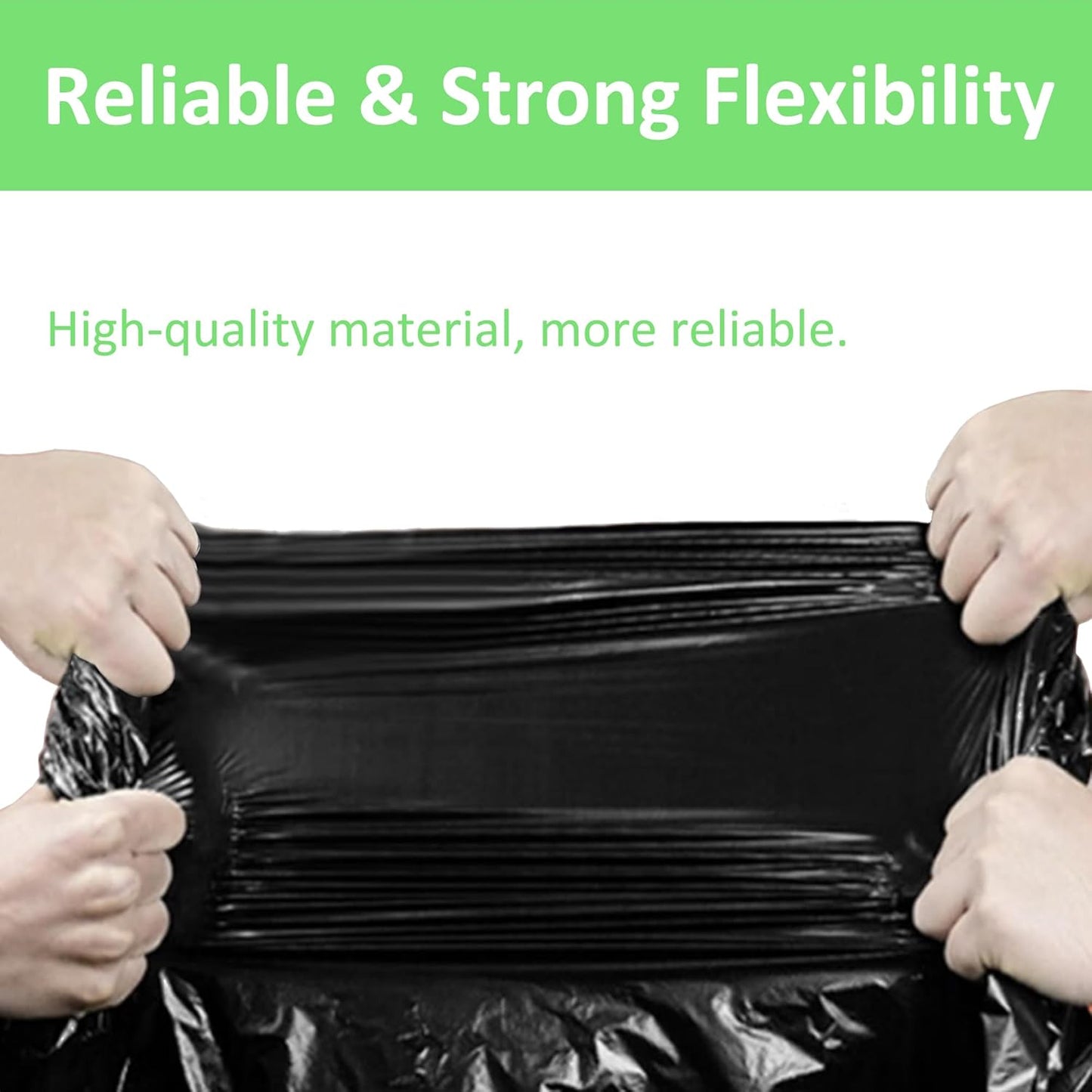 30-33 Gallon 1.1 Mil Heavy Duty Trash Bags 60 Count with 4 Innovative Flap Ties | Compatible with Rubbermaid Brute & Winco & Behrens 30-33 Gallon Round Trash Can | Tear & Leak Resistant Black