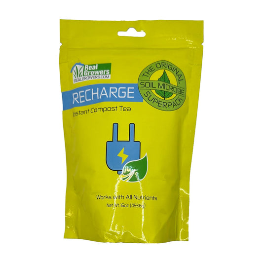 Real Growers Recharge - Mycorrhizae Instant Compost Tea/Soil Microbes for Plant Growth - 16oz