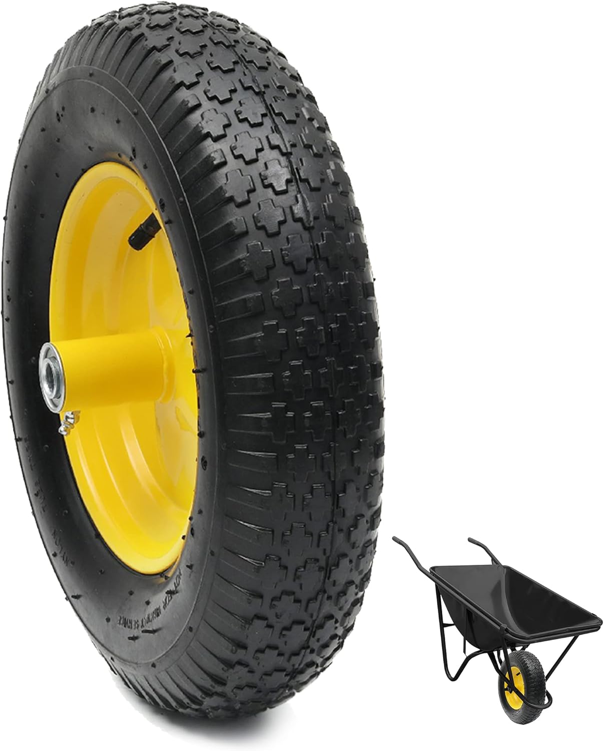 AR-PRO 4.80/4.00-8" Tire and Wheel Set - 6" Hub, and 5/8" Sintered Iron Bearings, Universal Replacement Utility Equipment Tubed Tire and Wheel