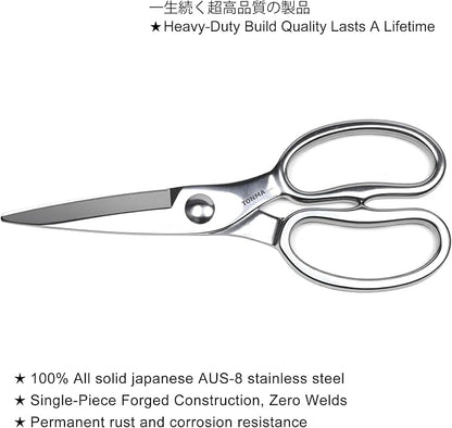 TONMA Kitchen Scissors All Purpose [Made in Japan] Japanese Kitchen Shears with Micro Serrated