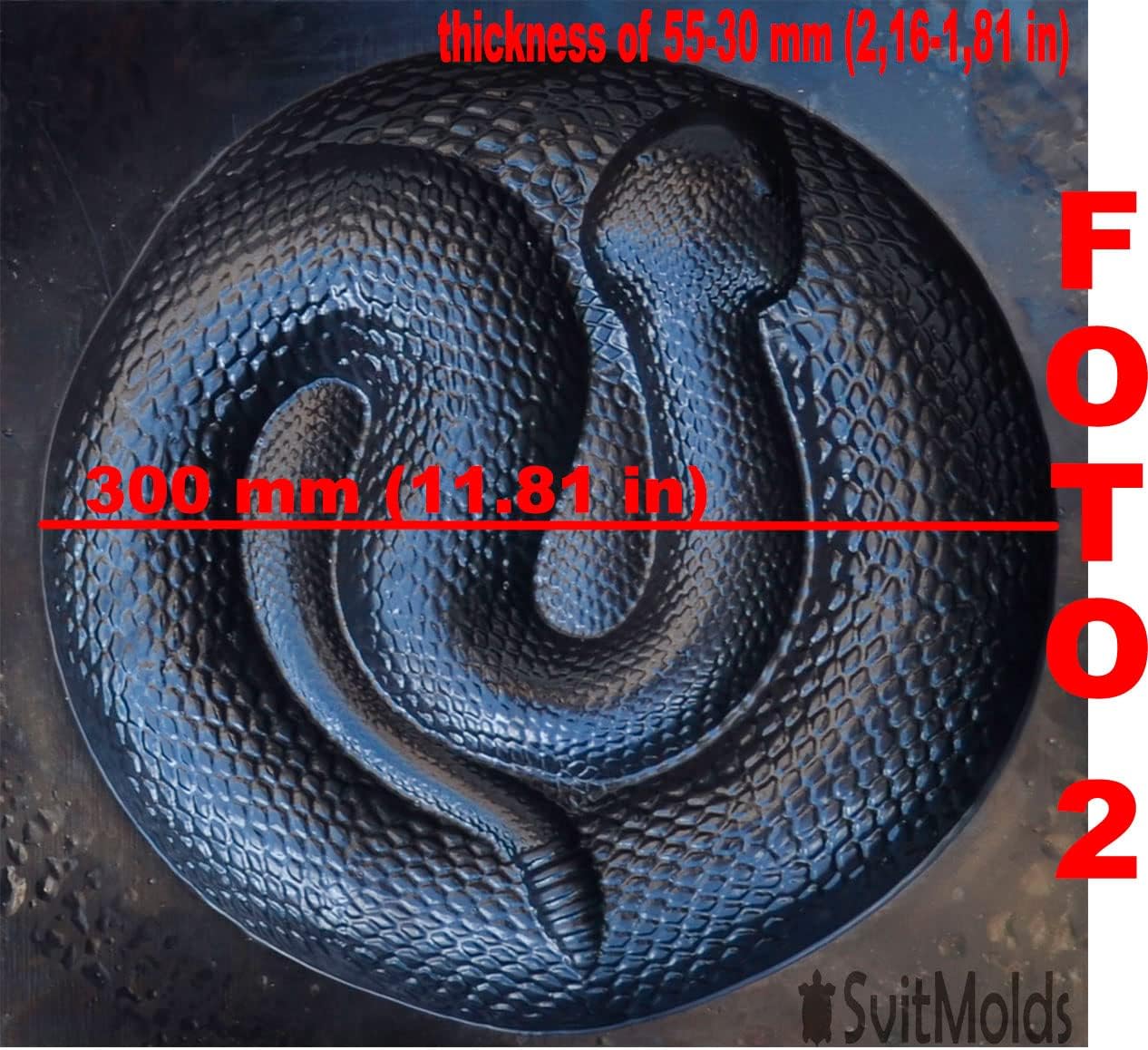 SvitMods Mold Snake DIY Statue for Garden Black ABC Plastic Concrete Cement Mould Rattlesnake Garden Decor Mold Croc for Garden Figure (D72-Small)