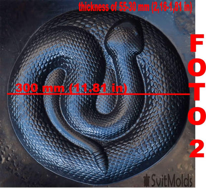 SvitMods Mold Snake DIY Statue for Garden Black ABC Plastic Concrete Cement Mould Rattlesnake Garden Decor Mold Croc for Garden Figure (D72-Small)
