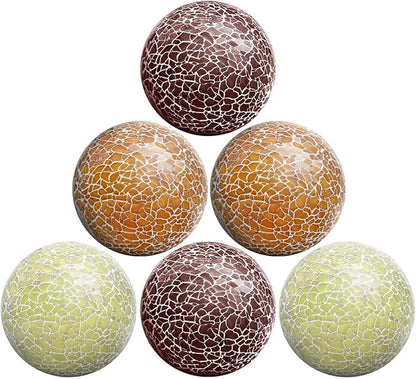 6 PCS 2.5inch Glass Decoration Orbs Set Glass Mosaic Sphere Balls Mix Color Bowls Vases Table Centerpieces Home Living Room Christmas Wedding Party Ornaments