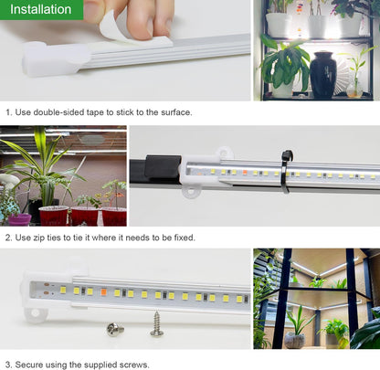 Wiaxulay Grow Lights for Indoor Plants, Full Spectrum 6000K LED Grow Light Strip Sunlike Growing Lamp with 6/12/16H Timer, 3 Switch Modes, 5 Dimmable Levels for Hydroponics Succulent Seedling, 2 Pack