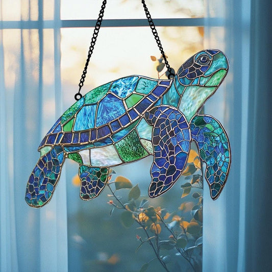 Sea Turtle Acrylic Window Hanging Stained Suncatcher Perfect Ornament and Home Decor for Lovers