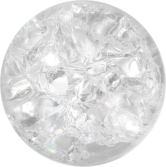 uxcell 30mm/1.2" Crystal Sphere Ball Ice Cracked Glass Solid Decorative Sphere Crystal Ball Prop Ornament for Feng Shui Divination Fortune Telling Tabletop Fountain Decoration, Clear