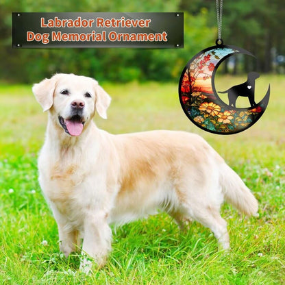 Dog Memorial Suncatcher, Pet Sympathy Gifts, Memorial Gifts for Loss of Dog, Adult Breed Puppy Pass Away Gift with Writing Name Date for Pet Lovers (Labrador Retriever, 6“)