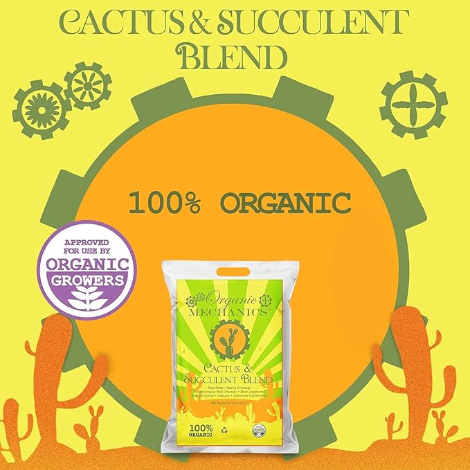 Cactus and Succulent Blend Potting Soil, 2 Quarts (Pack of 5) - Enhances Root Growth & Water Drainage with Biochar, Rice Hulls, and Worm Castings - Peat-Free & Eco-Friendly