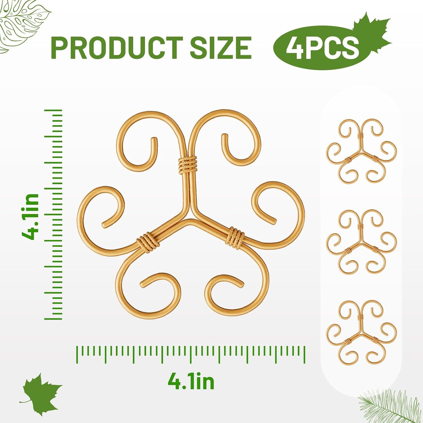 4PCS Iron Monstera Support, Uniquely Designed Plant Support Stakes for Indoor Plants, Stable Plant Stakes and Supports, Turtle Shell Bamboo Clamp Set for Thriving Growth