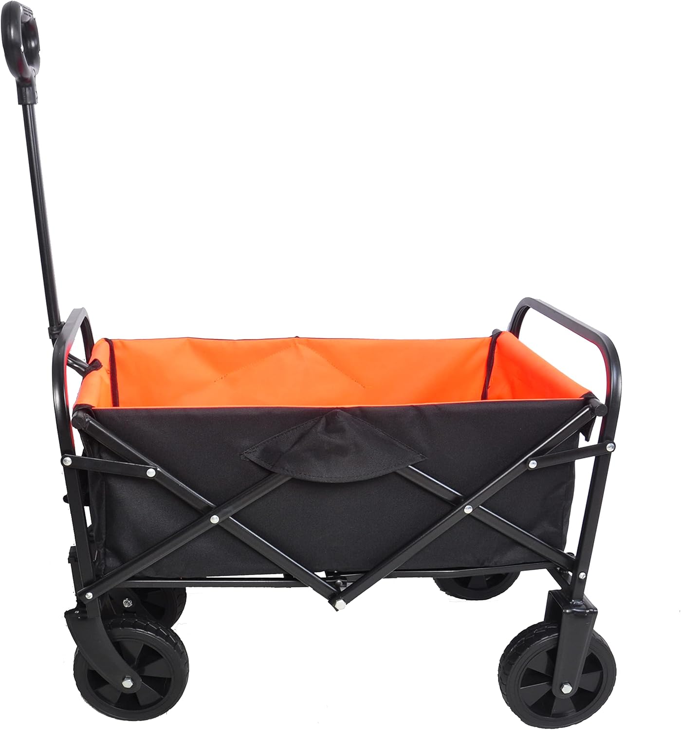 Folding cart That Does not Need to be Assembled Station Wagon, Grocery cart (Orange+Black Mini)