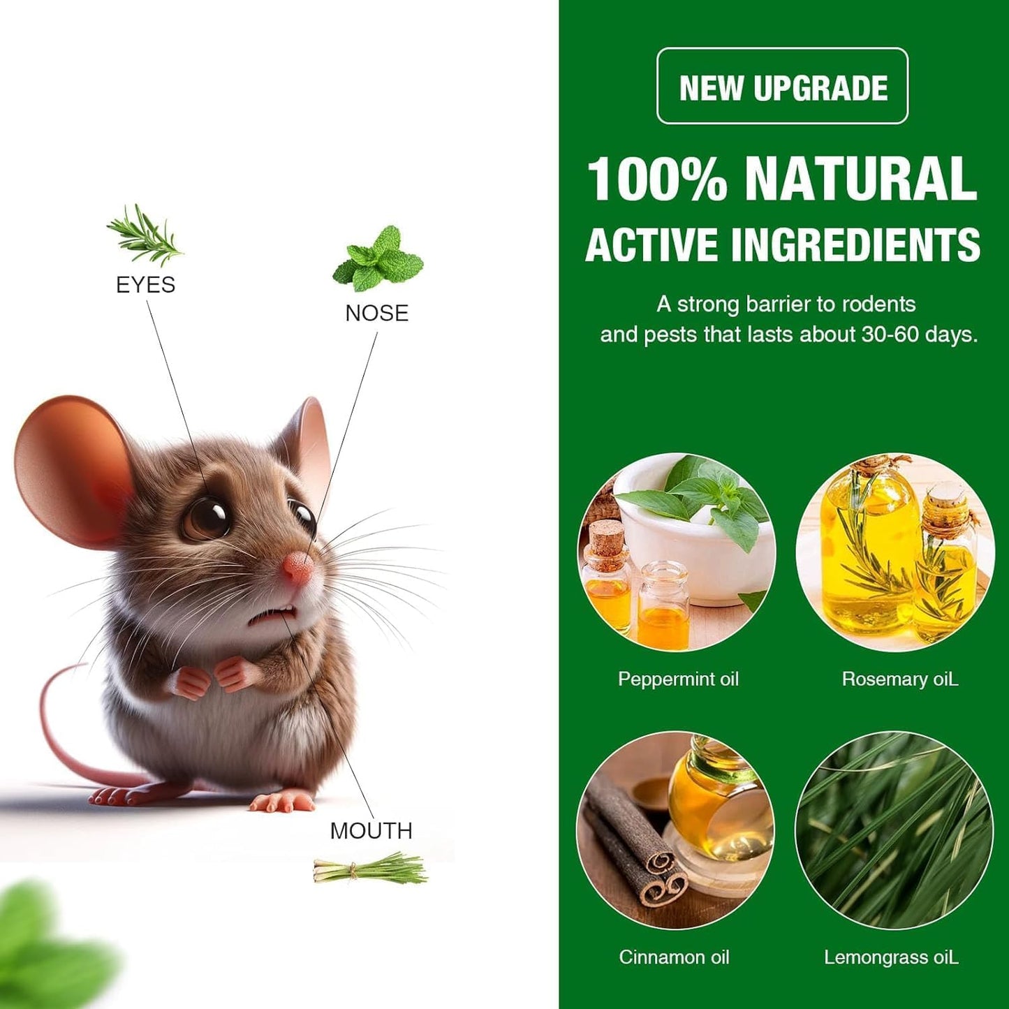 48P Rodent Mice Repellent, Peppermint Oil to Repel Mice and Rats, Rodent Mouse Repellent for Car, Natural Ingredients Rat Repellent Balls Deterrent Indoor, Family & Pet Safe