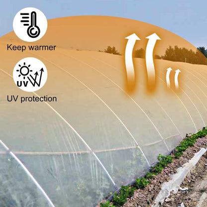 VEVOR Greenhouse Plastic Sheeting 16 x 28 ft, 6 Mil Thickness UV Resistant Clear Polyethylene Film, Hoop Green House Cover for Farms, Agriculture, Garden
