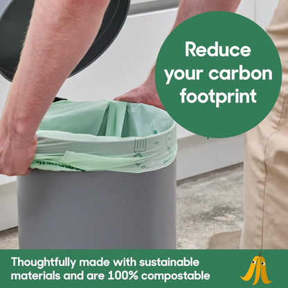Compostic Home Compostable Trash Bags, 3 Gallon Small Kitchen Rubbish Bags (17” x 17.7”), Extra Strong & Quickly Breaks Down, 100 Count