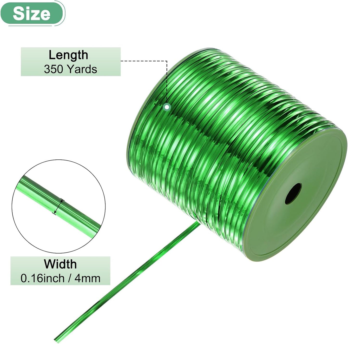 Metal Twist Ties, 350 Yards Metallic Twists Tie Bread Twisty-Ties for Party Decoration/Garden Plant/Gift Wrapping Bag/Cake/Pops Candy/Bakery Bags [Green]
