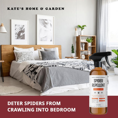 Kate's Home & Garden Spider Repellent Indoor. All Natural Peppermint Oil Spray for Spiders & Outdoor (16oz, Non Toxic Pesticide & Insecticide, Pet Safe)