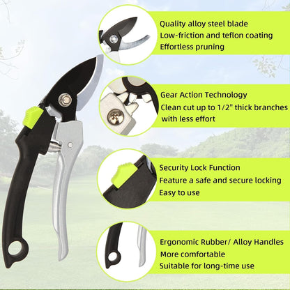 Loppers for Tree Trimming, Heavy Duty Branch Cutter Pruner with Gear Technology, Labor Saving Pruning Shears Gardening Tools Tree Clippers Tree Trimmer up to 1.3 Inch Clean Cut Capacity