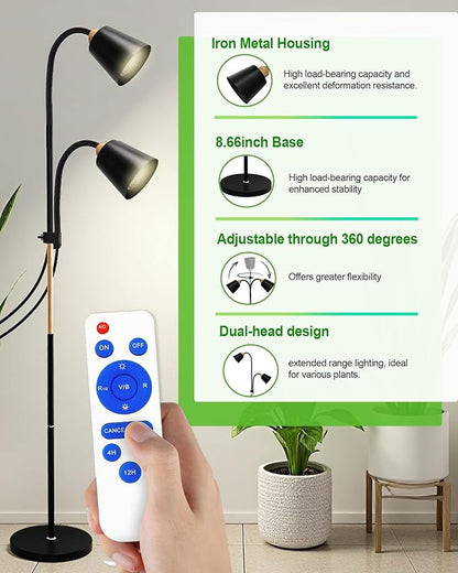 Standing Plant Grow Light, LED Growing Light Full Spectrum for Indoor Plants，4/8/12H Timer, 10-Level Brightness,Flow Grow Light for Tall Large Indoor Plants