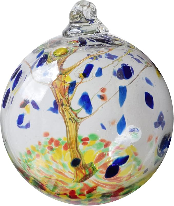 7 x 6 Inch Garden Hanging Gazing Ball Decorative Witch Ball Indoor Outdoor Ornament Home Décor (6", Multicolor)