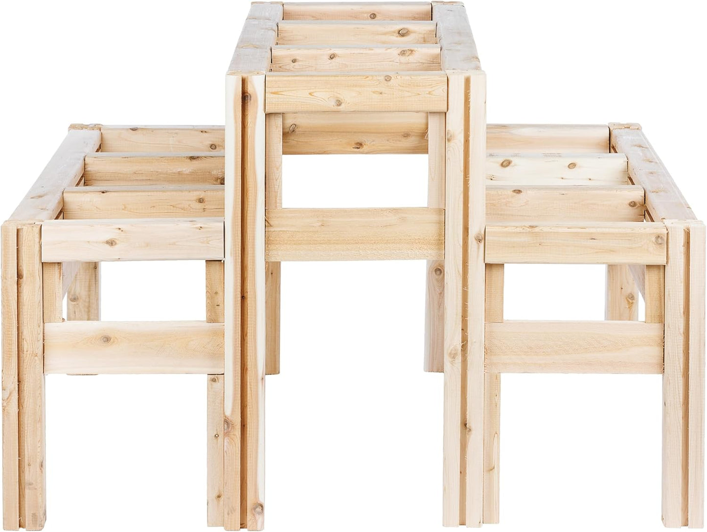Greenes Fence Two-Tiers Nine Bucket Elevated Cedar Wood Garden Frame, 43 in. x 43 in. x 30 in. - Made in USA with North American Cedar