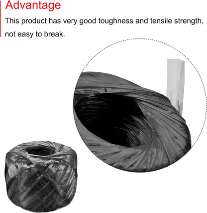 MECCANIXITY Polyester Nylon Plastic Rope Twine Household Bundled for Packing Gardening Craft,150m Length,Black